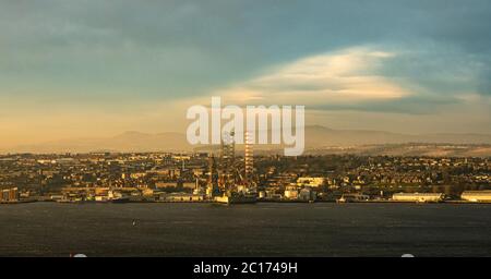 View of Dundee from Northfield, near Newport-on-Tay, Fife, Scotland, United Kingdom. Stock Photo