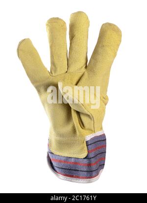 Working mens gloves on white background Stock Photo