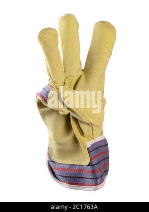 Working mens gloves on white background Stock Photo
