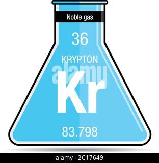 Krypton symbol. Element number 36 of the Periodic Table of the Elements ...