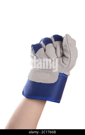 Working mens gloves on white background Stock Photo