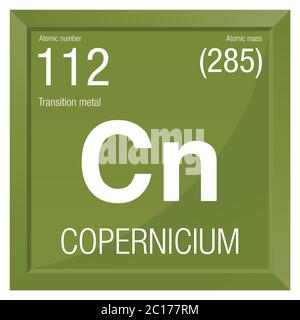 Copernicium symbol. Element number 112 of the Periodic Table of the ...