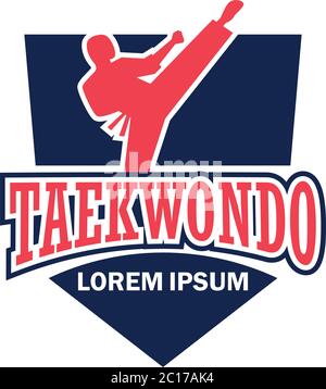 taekwondo martial logo with text space for your slogan / tag line, vector illustration Stock Vector