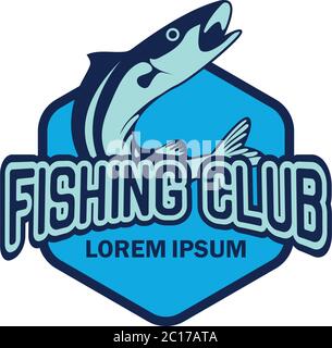 fishing logo with text space for your slogan / tag line, vector illustration Stock Vector
