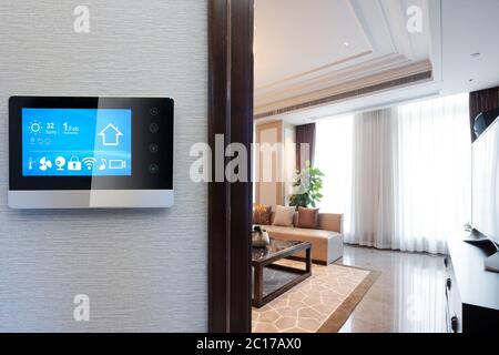 digital screen in smart home Stock Photo