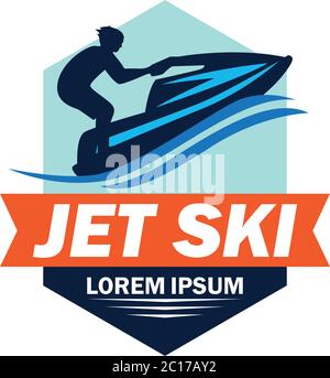 jet ski logo with text space for your slogan / tag line, vector illustration Stock Vector
