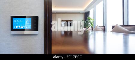 digital screen in smart home Stock Photo
