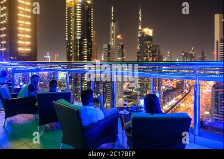 UNITED ARAB EMIRATES / Dubai /Bar with bartender at Zuma Restaurant in Dubai  United Arab Emirates Stock Photo - Alamy