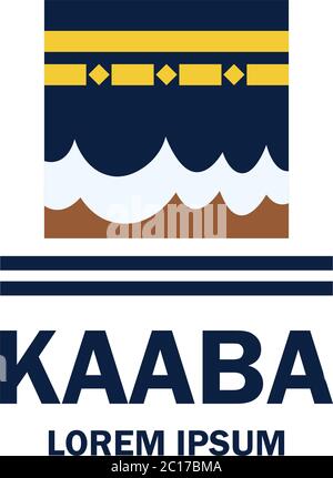 makkah kaaba hajj omra logo with text space for your slogan / tag line, vector illustration Stock Vector