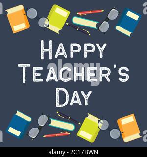 happy teacher's day concept. vector illustration Stock Vector