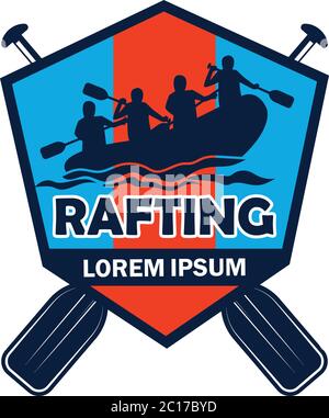 rafting logo with text space for your slogan / tag line, vector illustration Stock Vector