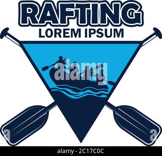 rafting logo with text space for your slogan / tag line, vector illustration Stock Vector