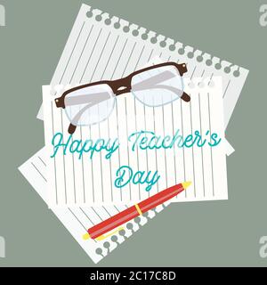 happy teacher's day concept. vector illustration Stock Vector