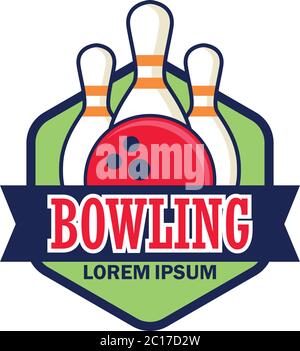 bowling logo with text space for your slogan / tag line, vector illustration Stock Vector