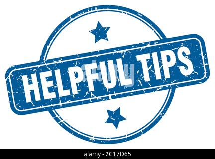 helpful tips grunge stamp. helpful tips round vintage stamp Stock Vector