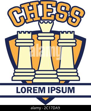 chess logo with text space for your slogan / tag line, vector illustration Stock Vector