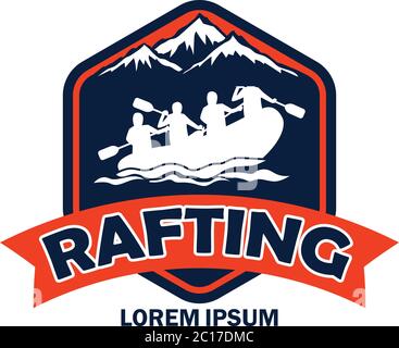 rafting logo with text space for your slogan / tag line, vector illustration Stock Vector
