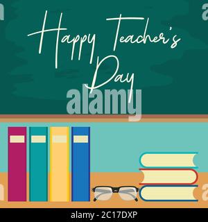 happy teacher's day concept. vector illustration Stock Vector