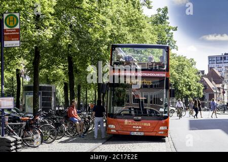Münster bus, city tours, Münster, North Rhine-Westphalia, Germany Stock Photo