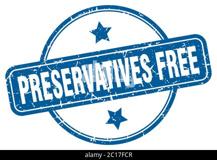preservatives free grunge stamp. preservatives free round vintage stamp Stock Vector