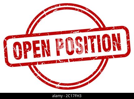 Open position grunge rubber stamp on white background, vector ...