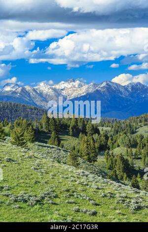 madison range viewed from hills in the gravelly range near lakeview, montana Stock Photo