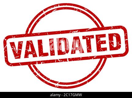 validated grunge stamp. validated round vintage stamp Stock Vector