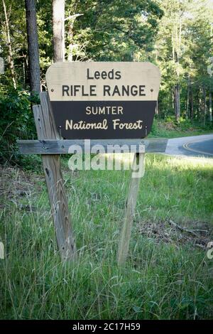 Sumter National Forest entrance sign in Whitmire, South Carolina, USA ...