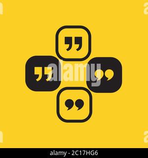 Quote icon. Quotation paragraph symbol. double comma mark. bubble dialogue speech sign. vector illustration. Stock Vector