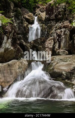 Small waterfalls Little Crystal Creek, Paluma Range National Park, Queensland, Australia Stock Photo