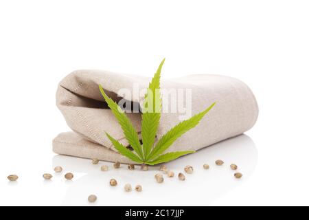 Hemp cloth production. Stock Photo