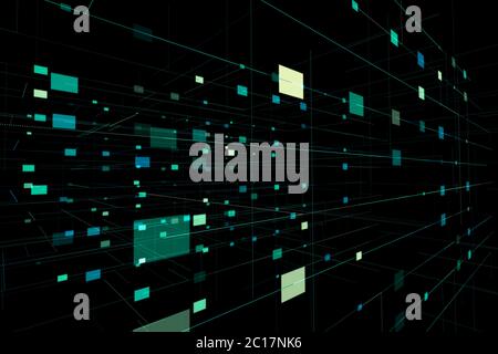 illustration abstract space with lines and rectangles Stock Photo - Alamy