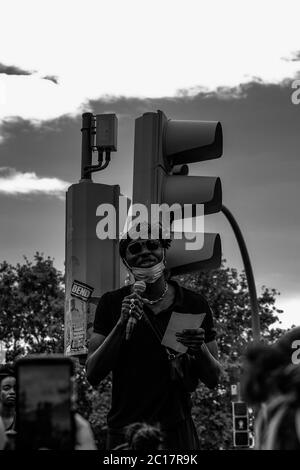 blm protest barcelona 2020 Stock Photo