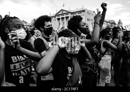 blm protest barcelona 2020 Stock Photo