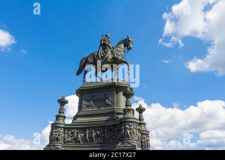 Equestrian statue of King John of Saxony in Dresden Stock Photo