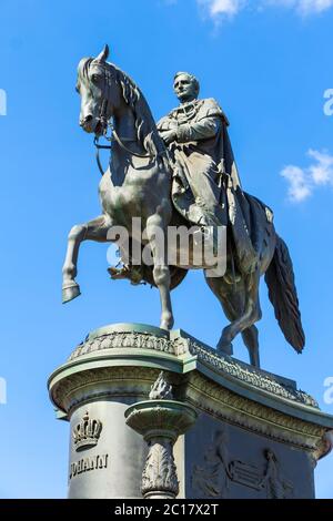 Equestrian statue of King John of Saxony in Dresden Stock Photo