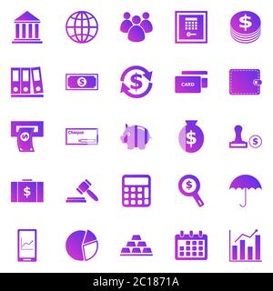Banking gradient icons on white background, stock vector Stock Vector