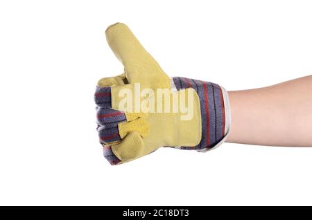 Working mens gloves on white background Stock Photo