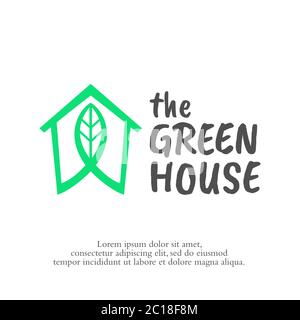 Logo template from nature-themed housing. Suitable for residential property businesses that are environmentally friendly. Stock Vector