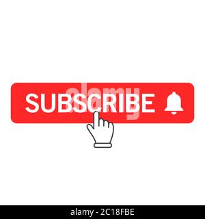 Vector illustration of the subscribe button. Suitable for design elements of video channels, broadcast promotion and entertainment media notification. Stock Vector