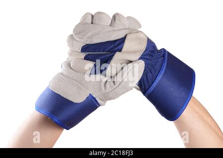 Working mens gloves on white background Stock Photo