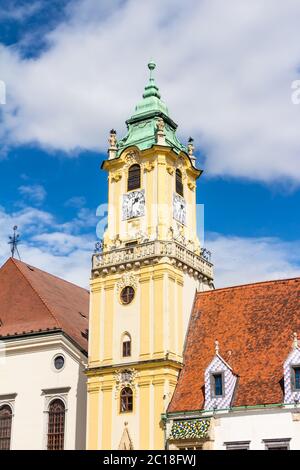 Old Town Hall in the city center of Bratislava, Slovakia Stock Photo