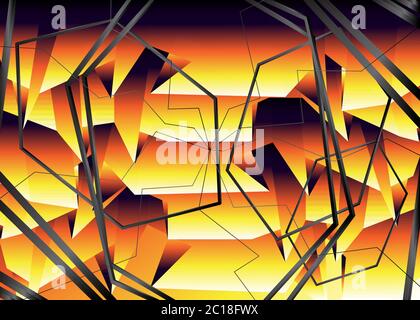 Modern poster template with heated geometric patterns. Abstract Cover Design with overheated creative Shapes. Dynamical Design, abstract banner with f Stock Vector