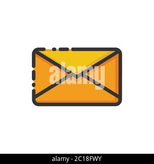 Vector illustration of Message icon with bold outline. Suitable for design element of messaging and chatting app. Stock Vector
