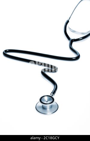 Stethoscope in the shape of heart beat isolated on white background ...