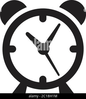 Alarm Clock Icon In Flat Style Vector Icon For Apps And Websites. Black Icon Vector Illustration. Stock Vector