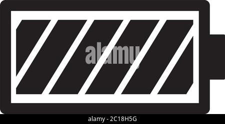 Battery Icon In Flat Style Vector Icon For Apps, UI, Websites. Black Icon Vector Illustration. Stock Vector