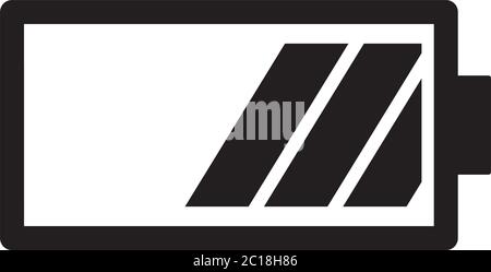 Battery Icon In Flat Style Vector Icon For Apps, UI, Websites. Black Icon Vector Illustration. Stock Vector