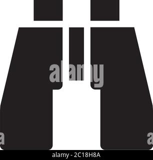 Binocular Icon In Flat Style Vector For Apps, UI, Websites. Black Icon Vector Illustration. Stock Vector