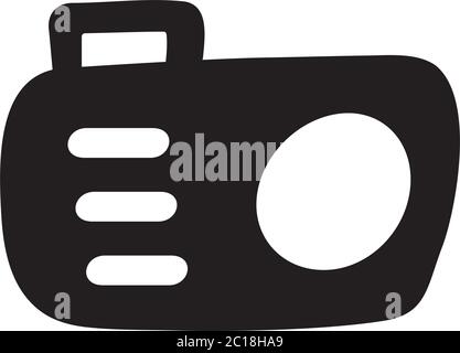 Camera Icon In Flat Style Vector For Apps, UI, Websites. Black Icon Vector Illustration. Stock Vector